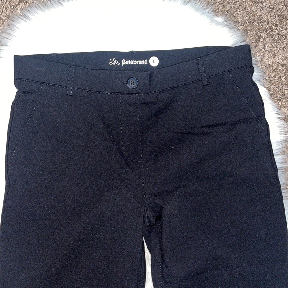 Betabrand Dress Yoga Black Straight Leg Pants - Picture 4 of 7